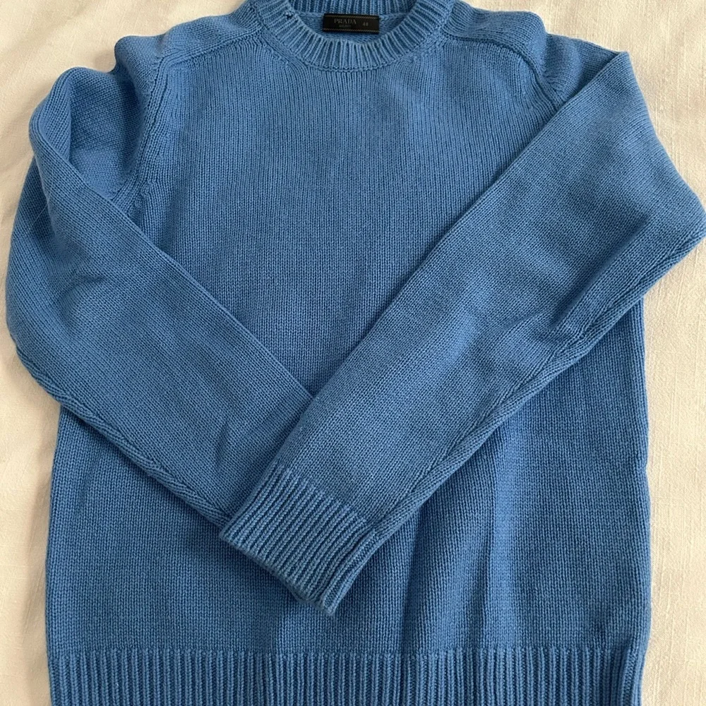 Prada Men's Sky Blue 100% Cashmere Crewneck Sweater - Picture 1 of 5